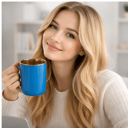 UNISUB sublimation mug SM-060 330 ml white with gold rim and handle Class AA+