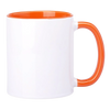 Becher mit orangefarbener Innenseite und Griff 330ml für Sublimation AA+ UNISUB SM-006
