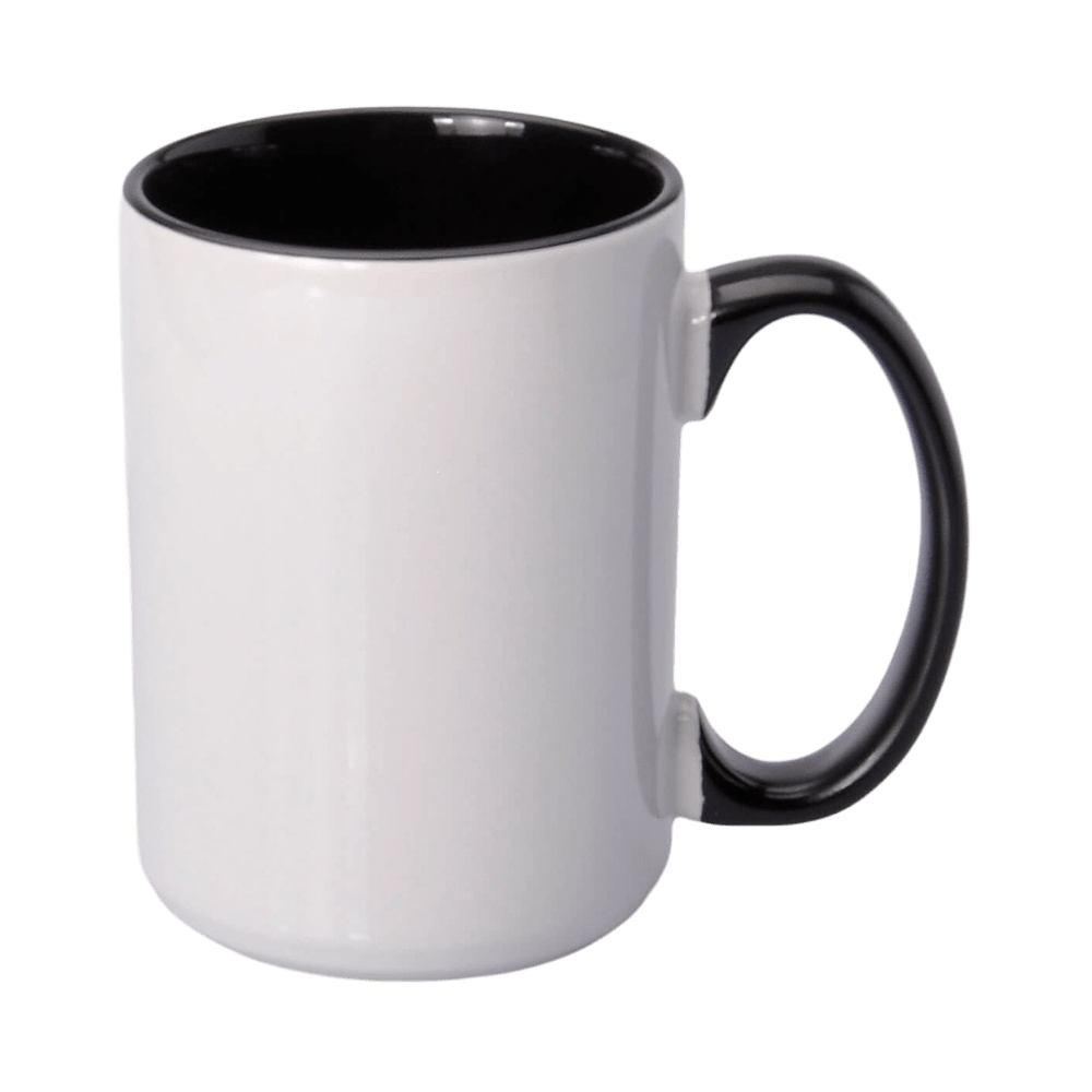 Hrnek s černým vnitřkem a uchem UNISUB SM-041 425ml pro sublimaci Kvalita AA+