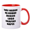 Printed 330 ml mug with red interior and ear piece UNISUB SM-005 AA+ 