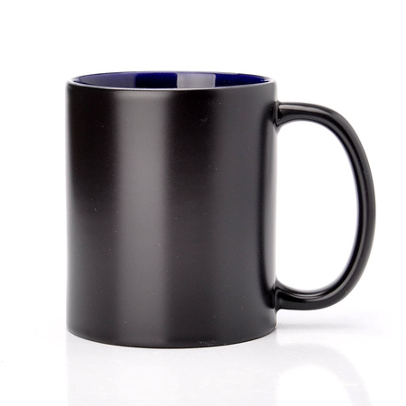 Printed magic mug black with navy blue interior SM-022 330ml
