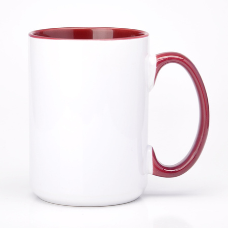 Becher mit kastanienbrauner Innenseite und Griff 425ml UNISUB SM-033 für Sublimation AA+ 