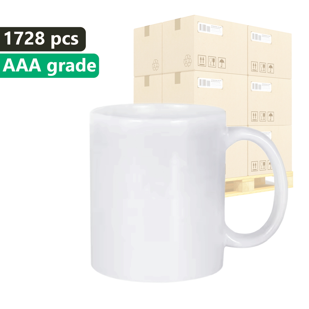 PALETA XXL 1728 ks. Bílý hrnek pro sublimaci UNISUB SM-048 AAA 330ml