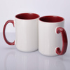 Mug with maroon interior and handle 425ml UNISUB SM-033 for AA+ sublimation 