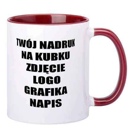 UNISUB SM-003 330ml AA+ printed mug with maroon interior and earpiece 330ml 