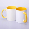 Printed mug 330ml SM-004 for AA+ sublimation with yellow interior and handle 