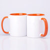 Becher mit orangefarbener Innenseite und Griff 330ml für Sublimation AA+ UNISUB SM-006