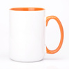 SM-039 Becher mit orangefarbener Innenseite und Griff 450ml