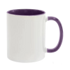 UNISUB Sublimationsbecher SM-058 330 ml weiß mit lila Innenraum und Griff Klasse AA+