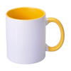 Becher mit gelber Innenseite und Griff 330ml SM-004 für Sublimation AA+