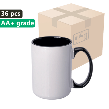 Karton 36 szt. Kubek do sublimacji UNISUB SM-041 AA+ 425ml czarne wnętrze i ucho