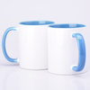 Printed mug 330ml SM-001 white with blue interior and handle AA+ quality