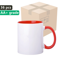 Karton 36 sztuk Kubek do sublimacji UNISUB SM-005 z czerwonym wnętrzem i uszkiem 330 ml AA+ 